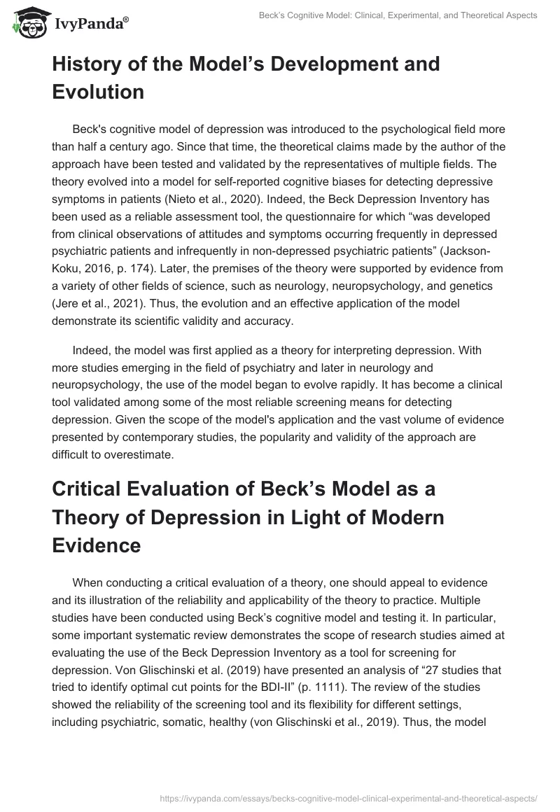 Beck’s Cognitive Model: Clinical, Experimental, and Theoretical Aspects. Page 3