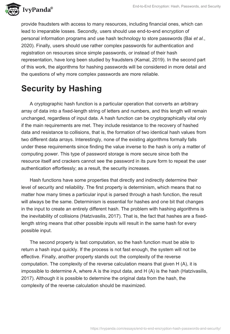 End-to-End Encryption: Hash, Passwords, and Security. Page 3