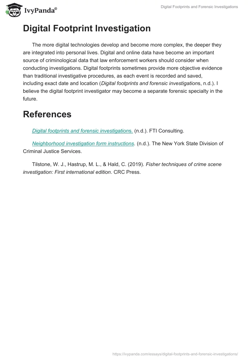 Digital Footprints and Forensic Investigations. Page 2