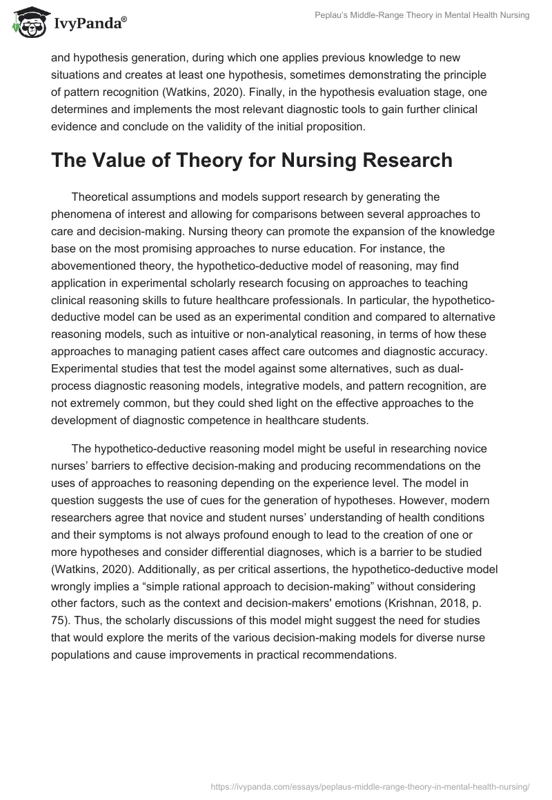 Peplau’s Middle-Range Theory in Mental Health Nursing. Page 2