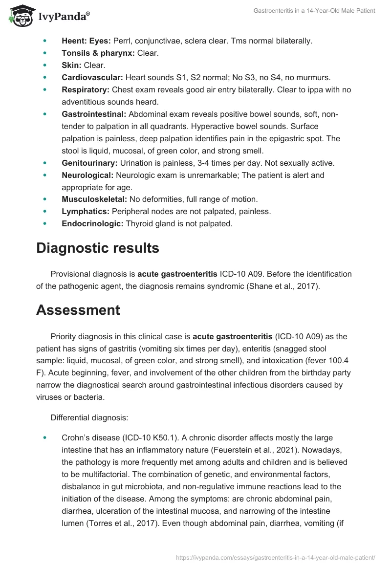 Gastroenteritis in a 14-Year-Old Male Patient. Page 3