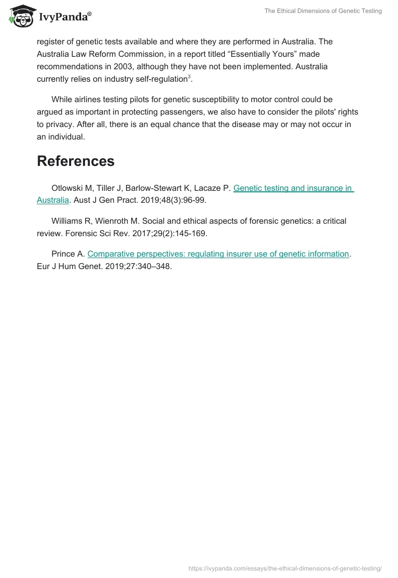 The Ethical Dimensions of Genetic Testing. Page 2