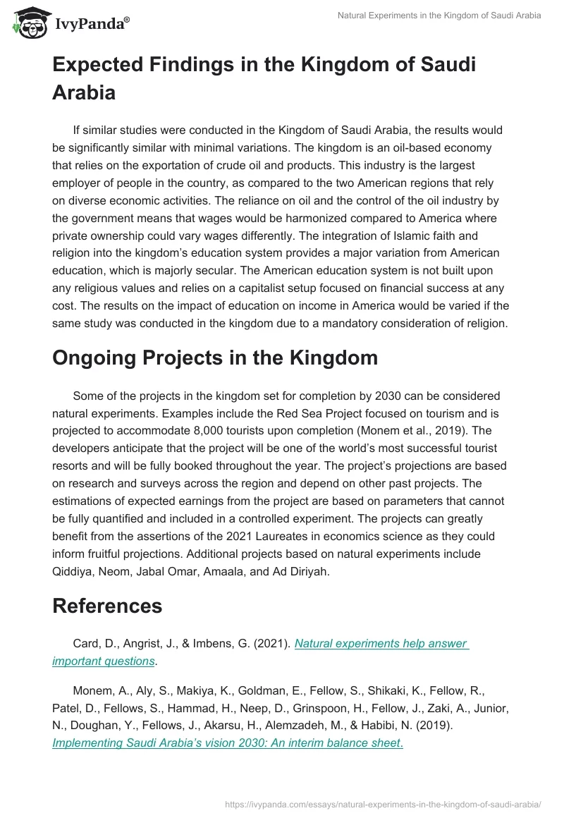 Natural Experiments in the Kingdom of Saudi Arabia. Page 2