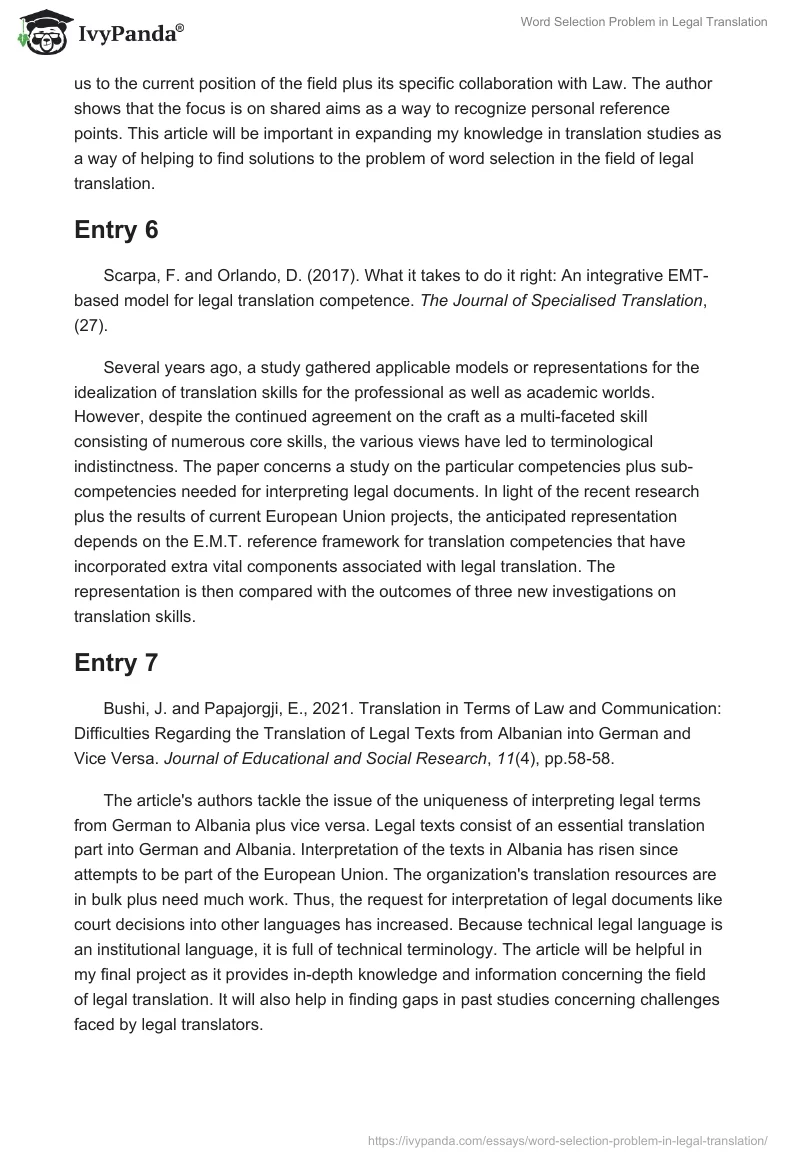 Word Selection Problem in Legal Translation. Page 4