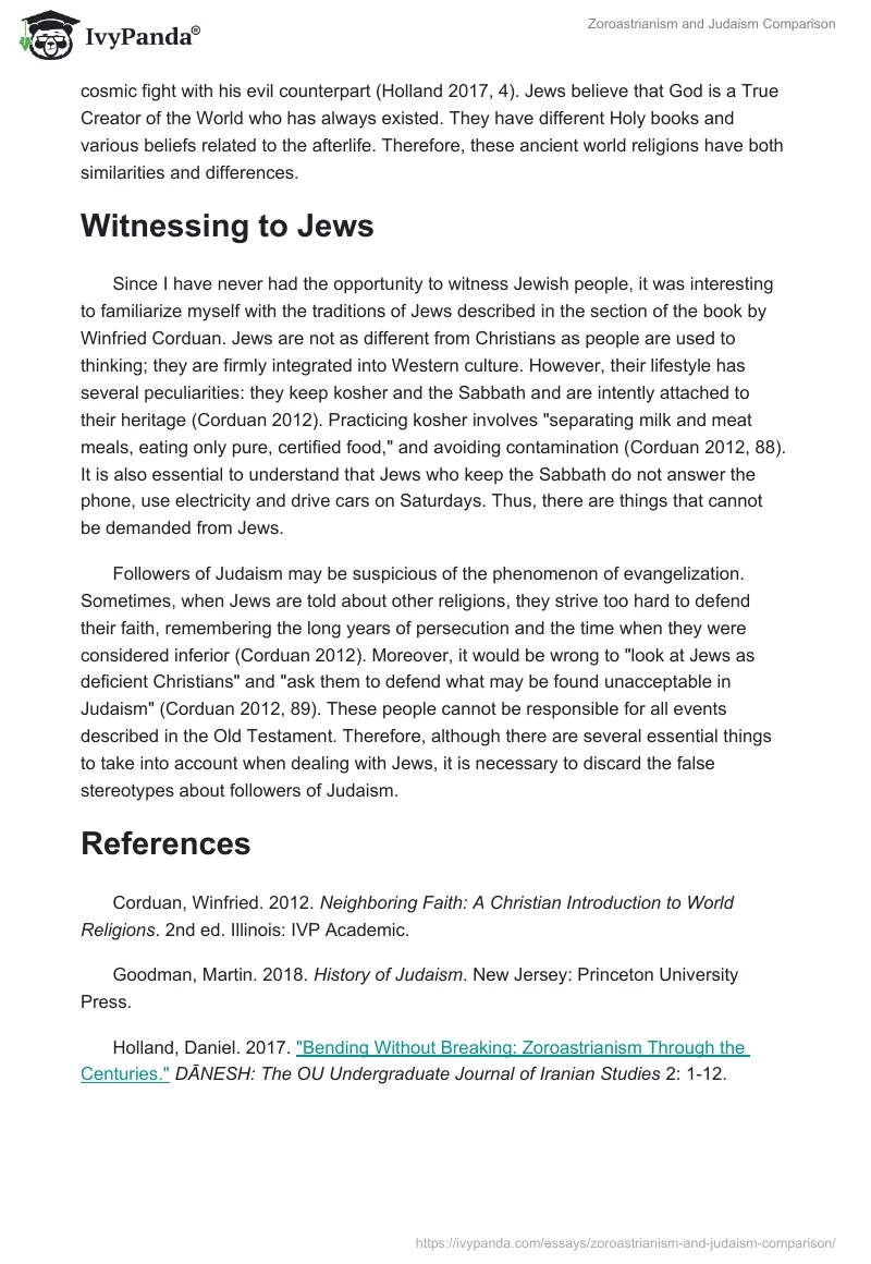 Zoroastrianism and Judaism Comparison. Page 2