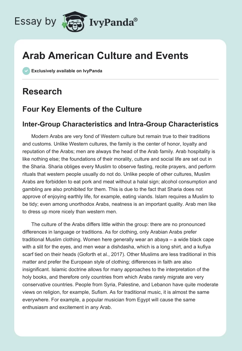 Arab American Culture and Events. Page 1
