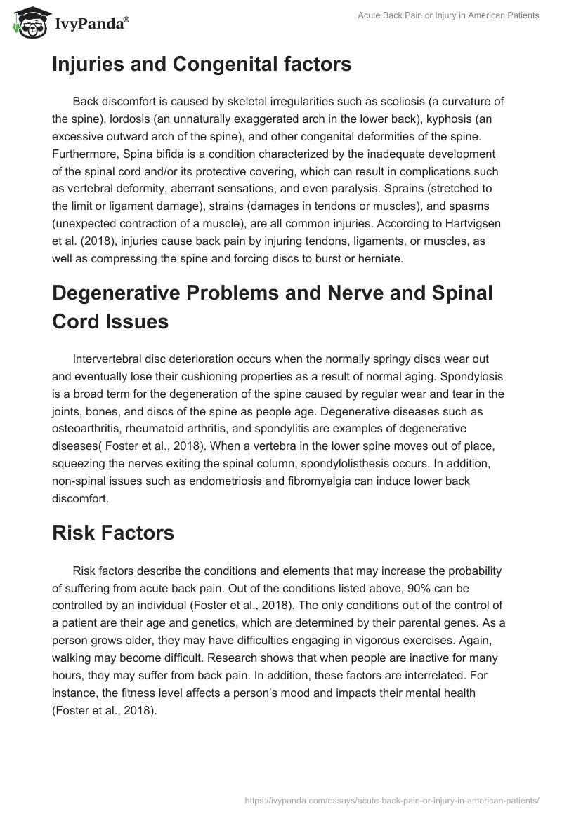 Acute Back Pain or Injury in American Patients. Page 2