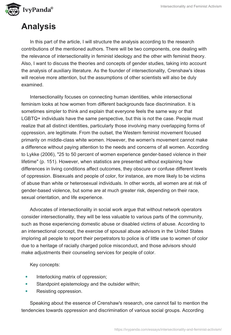Intersectionality and Feminist Activism. Page 4
