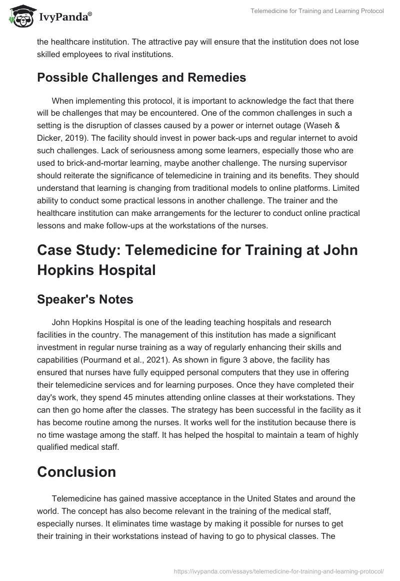 Telemedicine for Training and Learning Protocol. Page 4