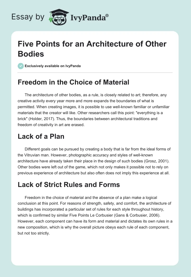 Five Points for an Architecture of Other Bodies. Page 1