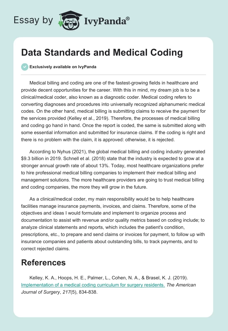 Data Standards and Medical Coding. Page 1