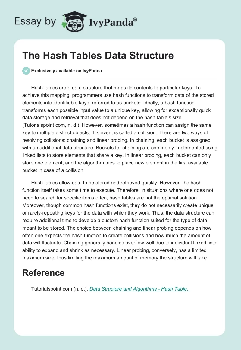 The Hash Tables Data Structure. Page 1
