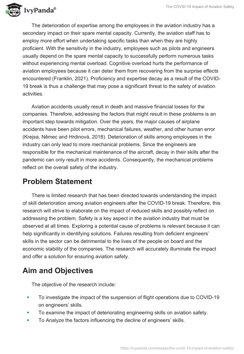 The COVID-19 Impact of Aviation Safety. Page 3