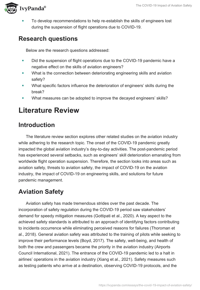 The COVID-19 Impact of Aviation Safety. Page 4