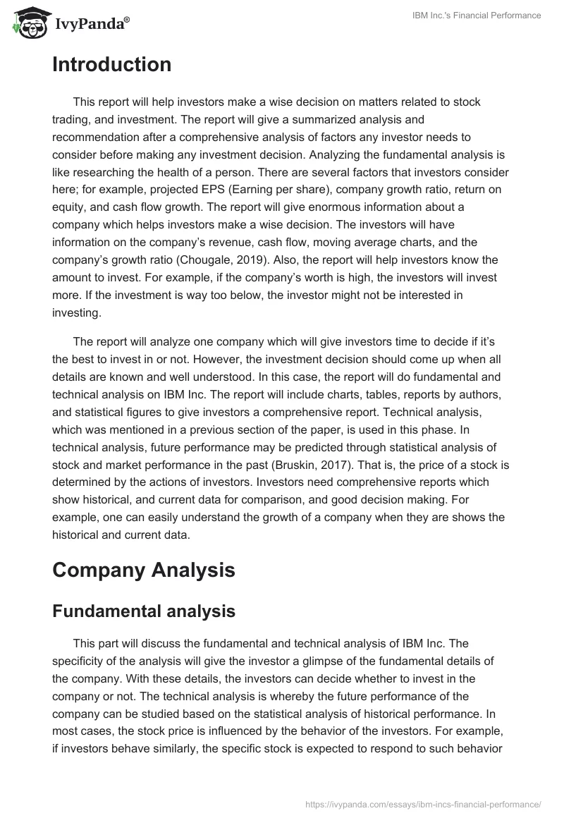 IBM Inc.'s Financial Performance. Page 3