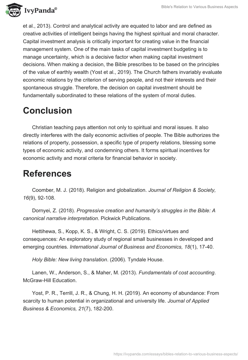 Bible's Relation to Various Business Aspects. Page 4