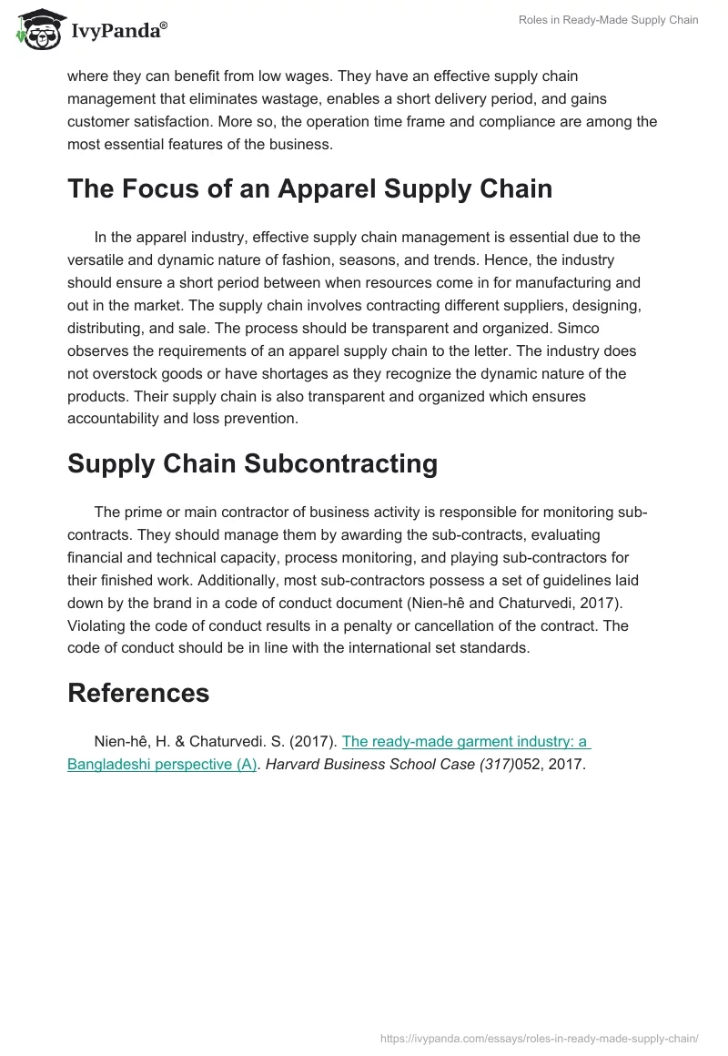 Roles in Ready-Made Supply Chain. Page 2