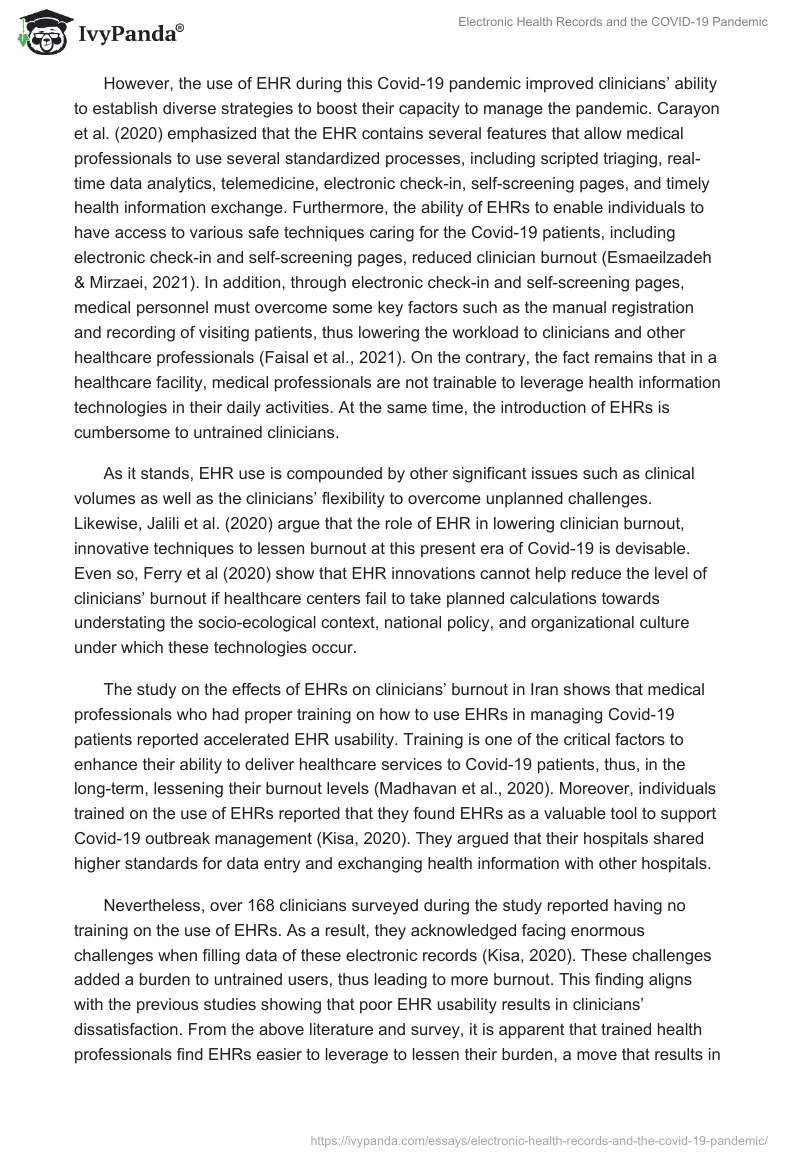 Electronic Health Records and the COVID-19 Pandemic. Page 2