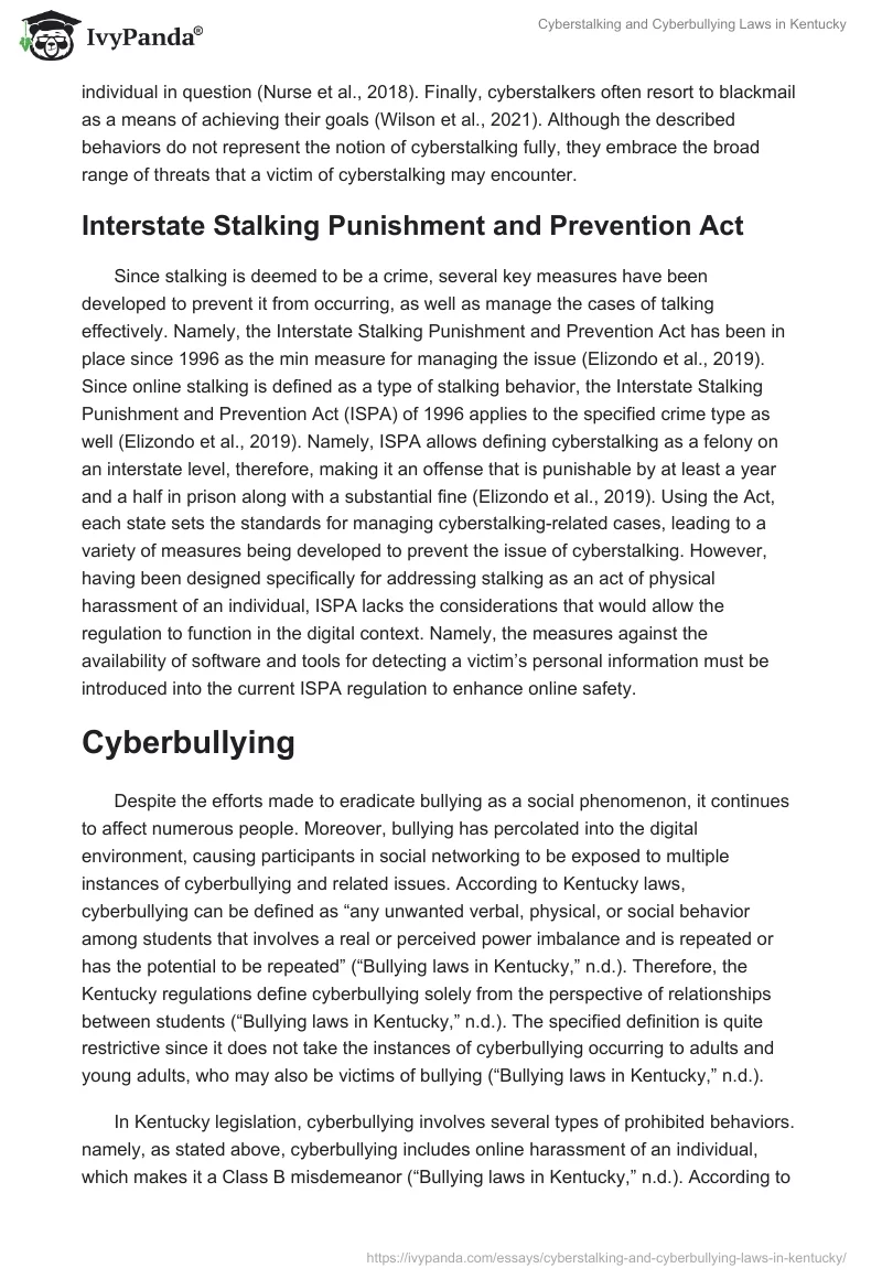 Cyberstalking and Cyberbullying Laws in Kentucky. Page 2
