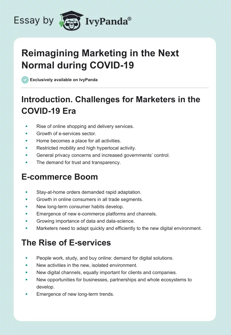 Reimagining Marketing in the Next Normal During COVID-19. Page 1