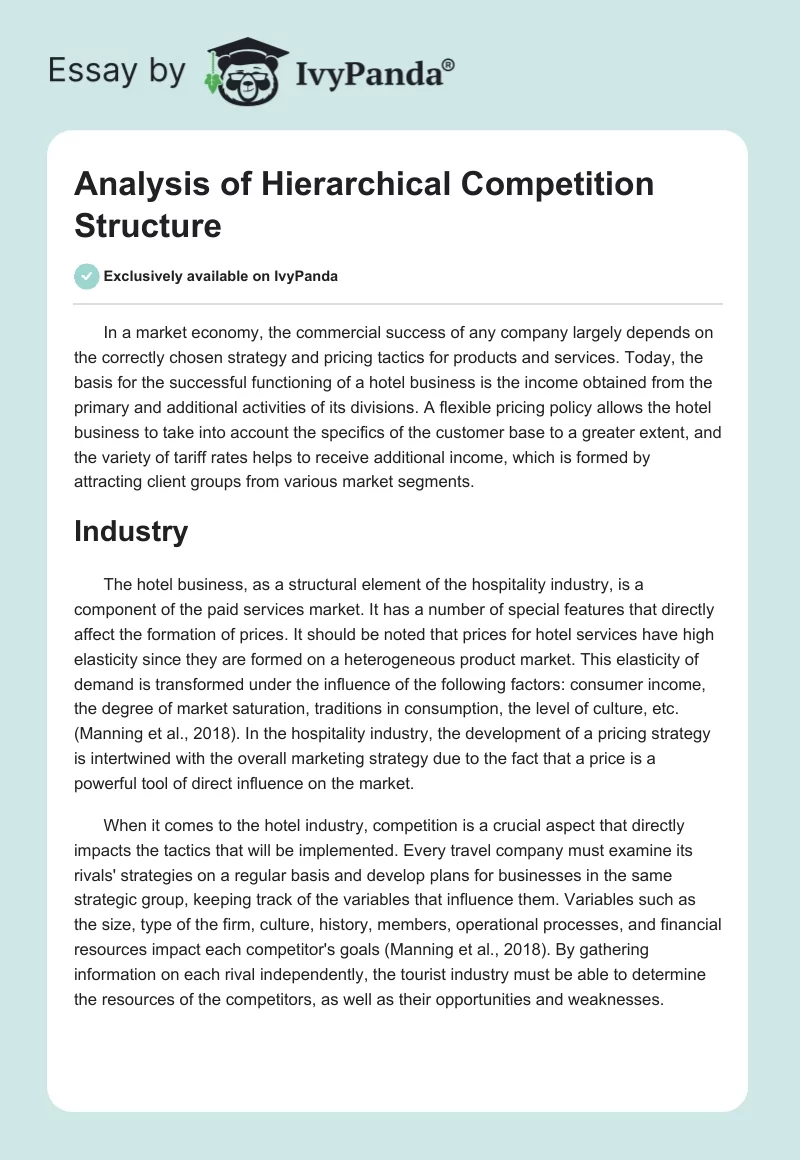 Analysis of Hierarchical Competition Structure. Page 1