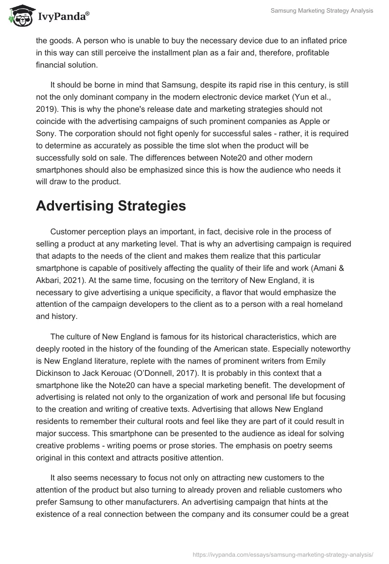 Samsung Marketing Strategy Analysis. Page 3