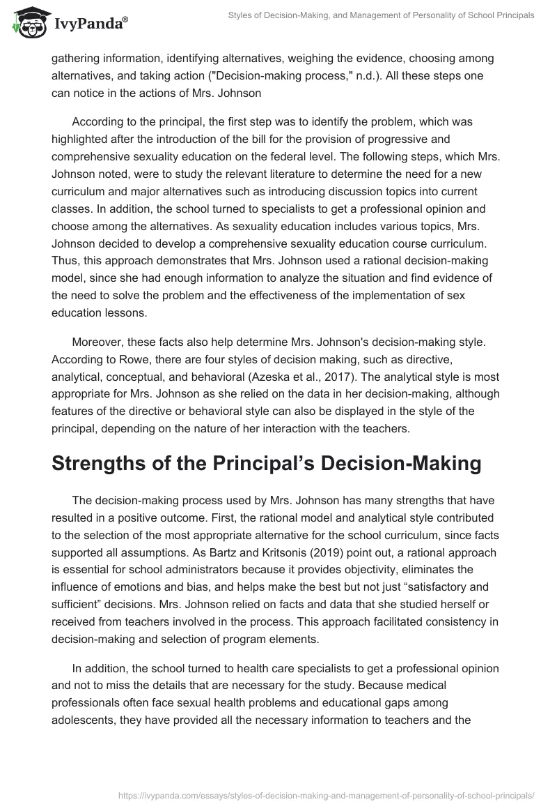 Styles of Decision-Making, and Management of Personality of School Principals. Page 2