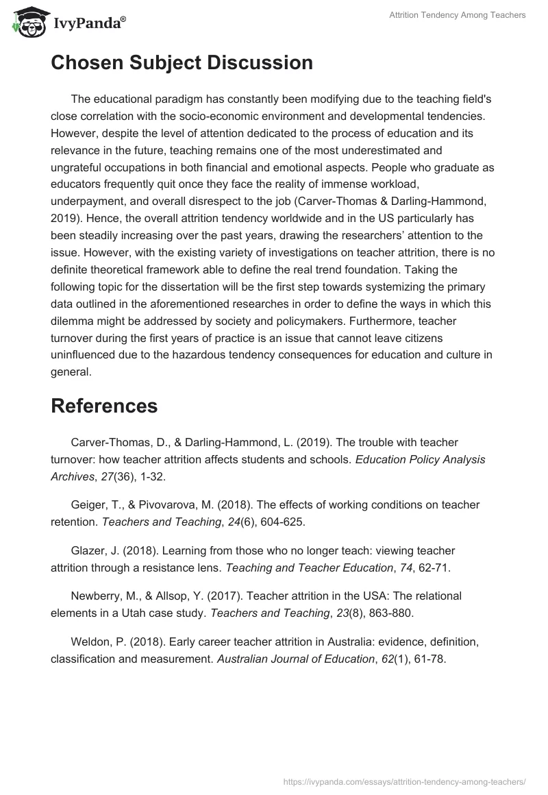 Attrition Tendency Among Teachers. Page 4
