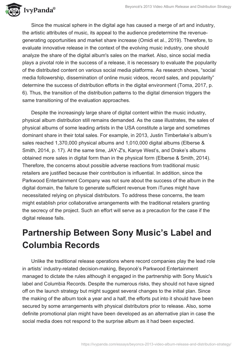 Beyoncé's 2013 Video Album Release and Distribution Strategy. Page 3