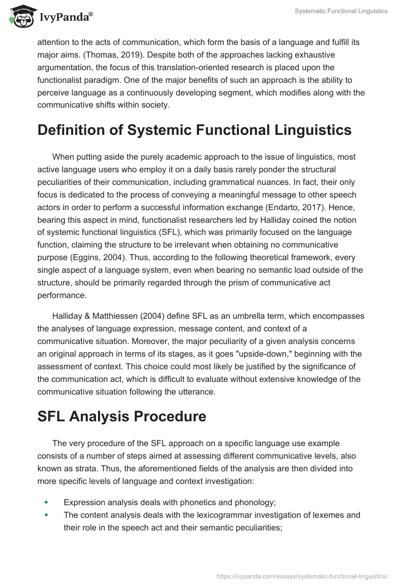 Systematic Functional Linguistics. Page 2