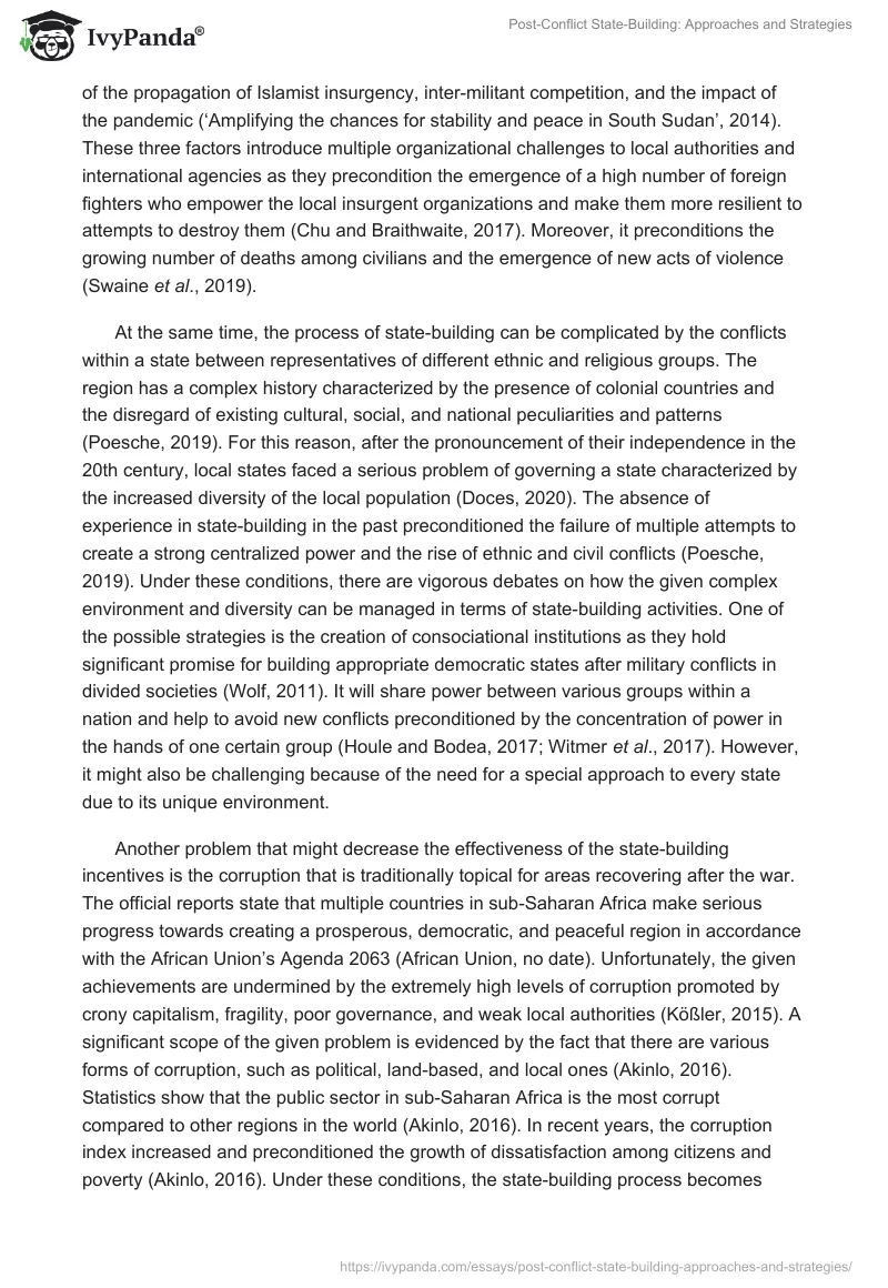 Post-Conflict State-Building: Approaches and Strategies. Page 3