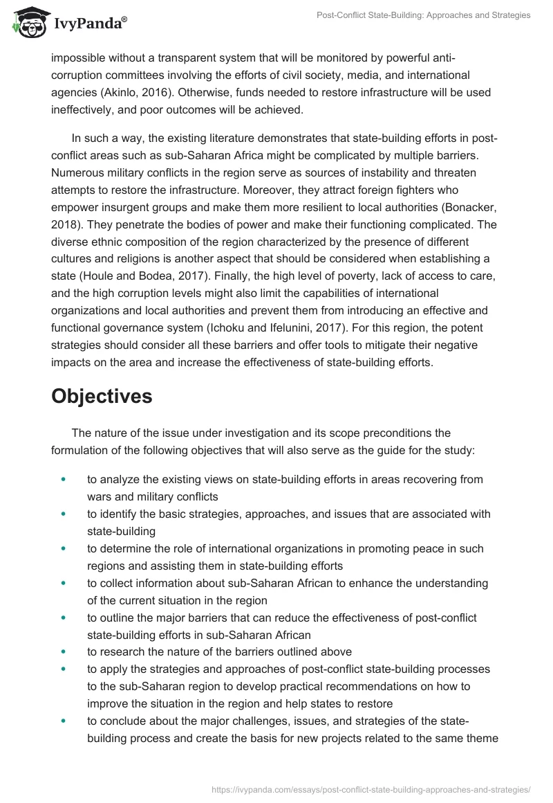 Post-Conflict State-Building: Approaches and Strategies. Page 4