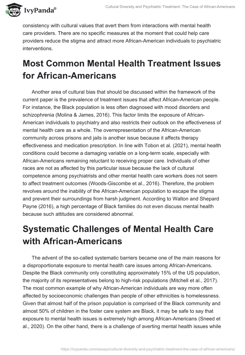 Cultural Diversity and Psychiatric Treatment: The Case of African-Americans. Page 3