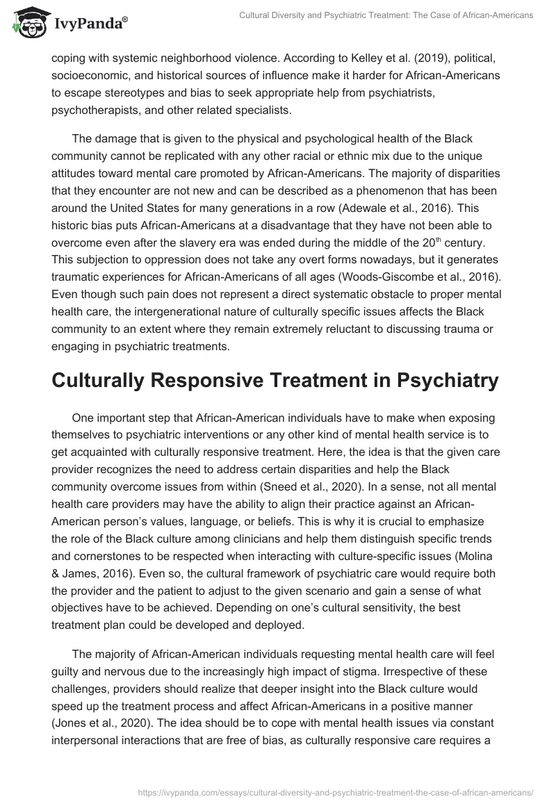 Cultural Diversity and Psychiatric Treatment: The Case of African-Americans. Page 4