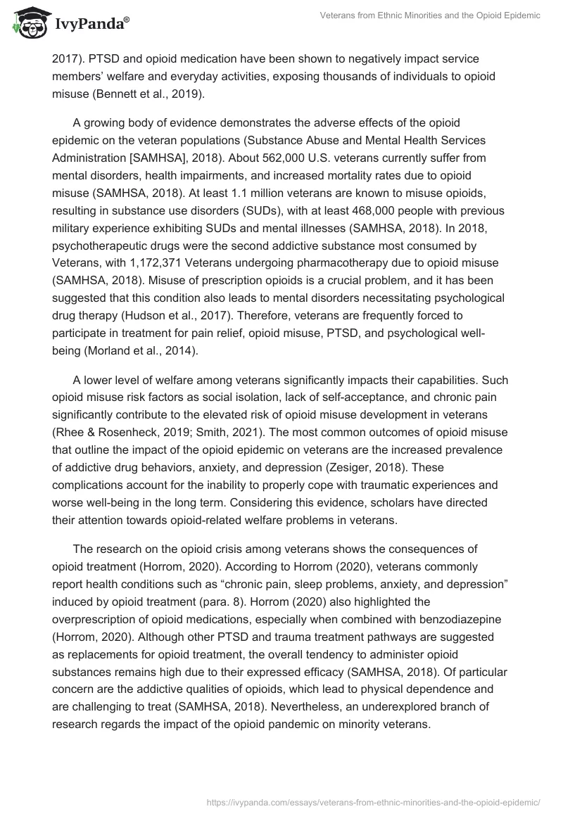 Veterans From Ethnic Minorities and the Opioid Epidemic. Page 2