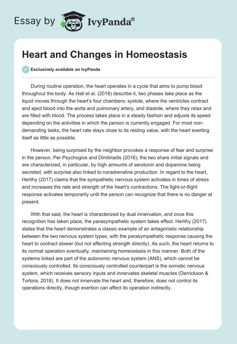 Heart and Changes in Homeostasis. Page 1