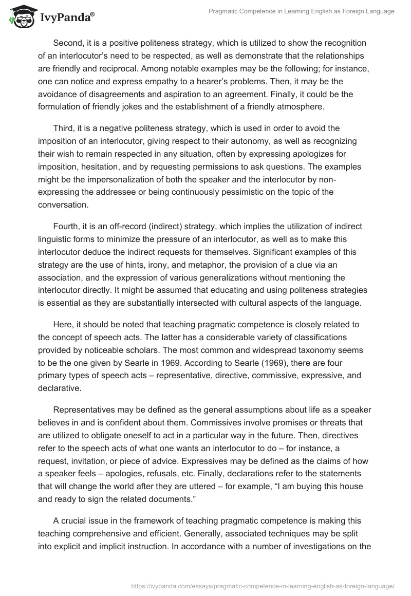 Pragmatic Competence in Learning English as Foreign Language. Page 4