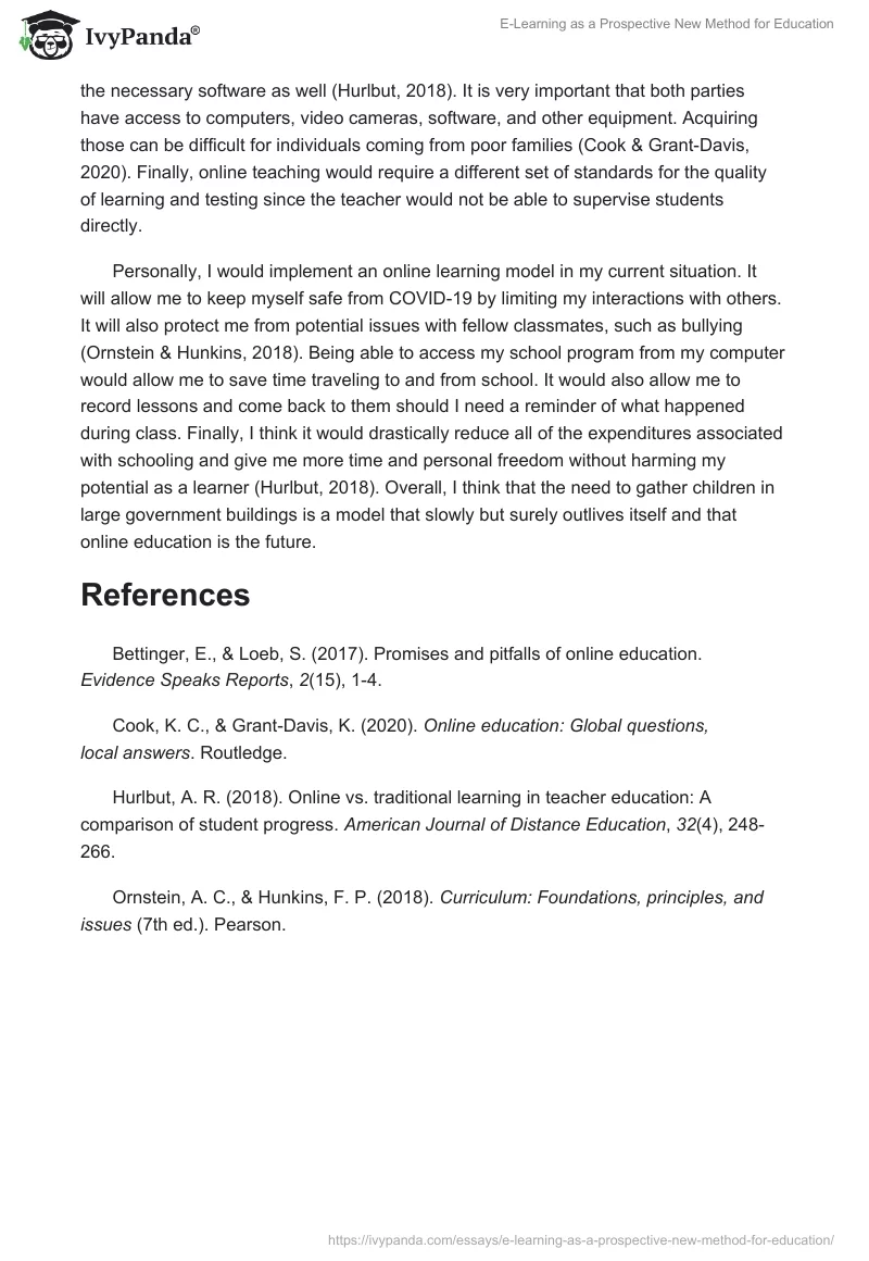 E-Learning as a Prospective New Method for Education. Page 2