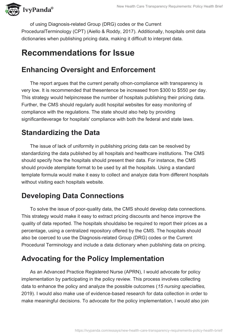 New Health Care Transparency Requirements: Policy Health Brief. Page 3