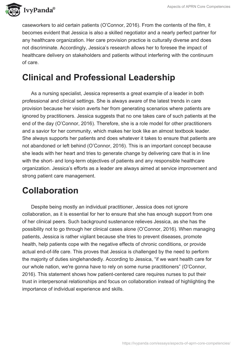 Aspects of APRN Core Competencies. Page 3