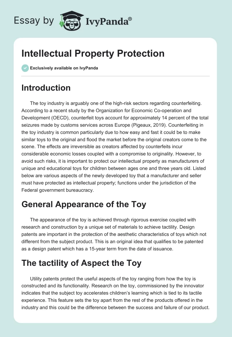 Intellectual Property Protection. Page 1