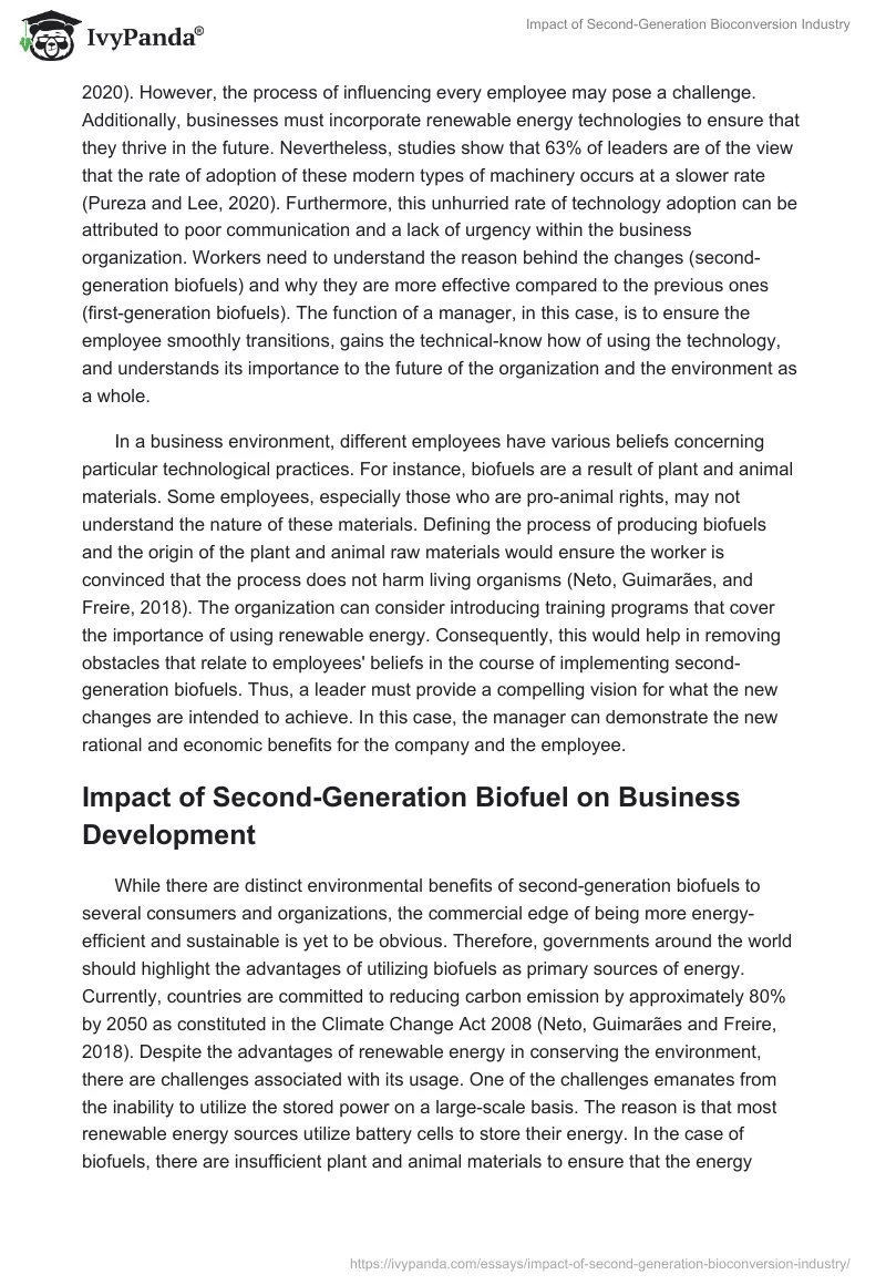 Impact of Second-Generation Bioconversion Industry. Page 5