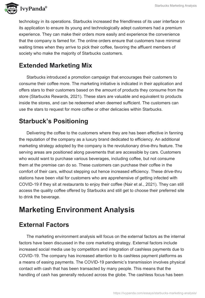 Starbucks Marketing Analysis. Page 3