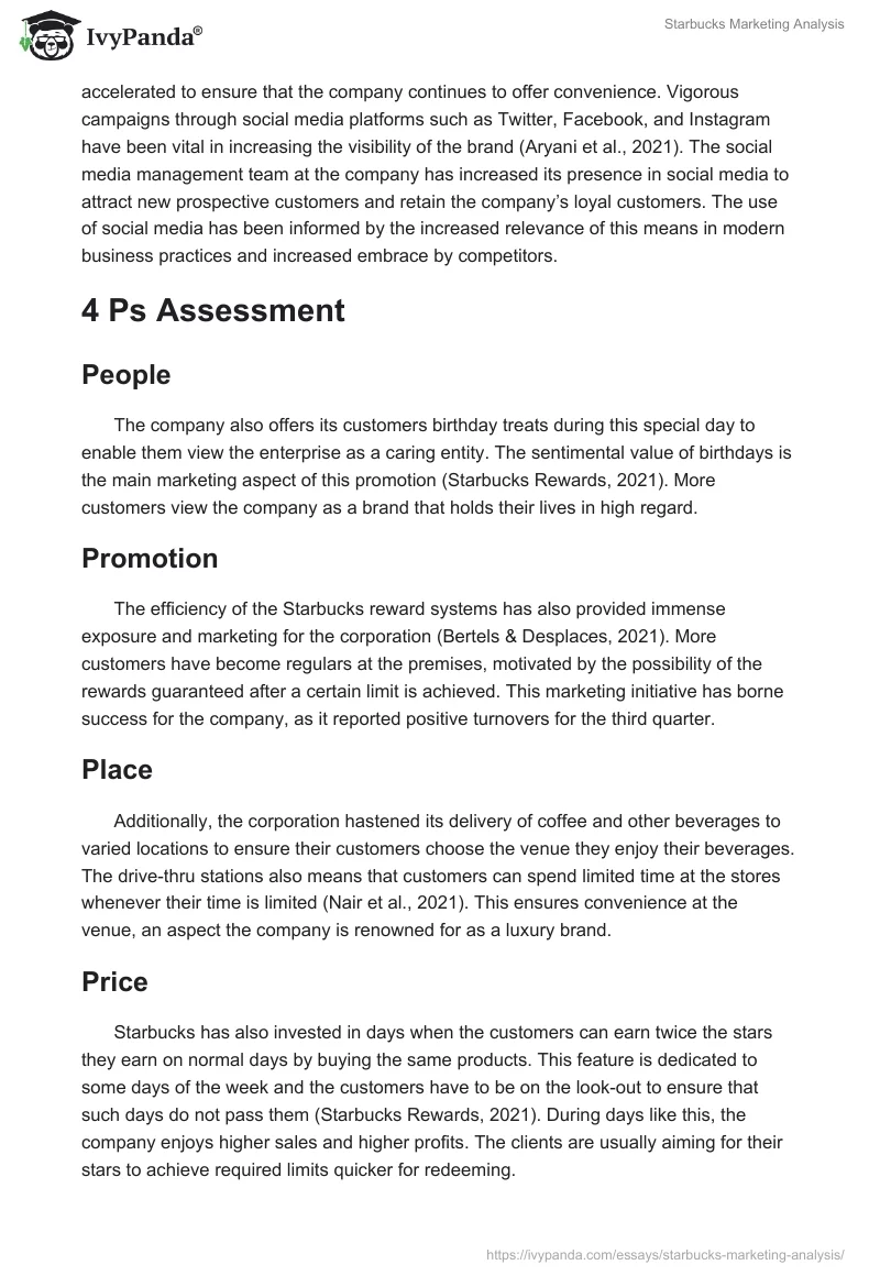 Starbucks Marketing Analysis. Page 4