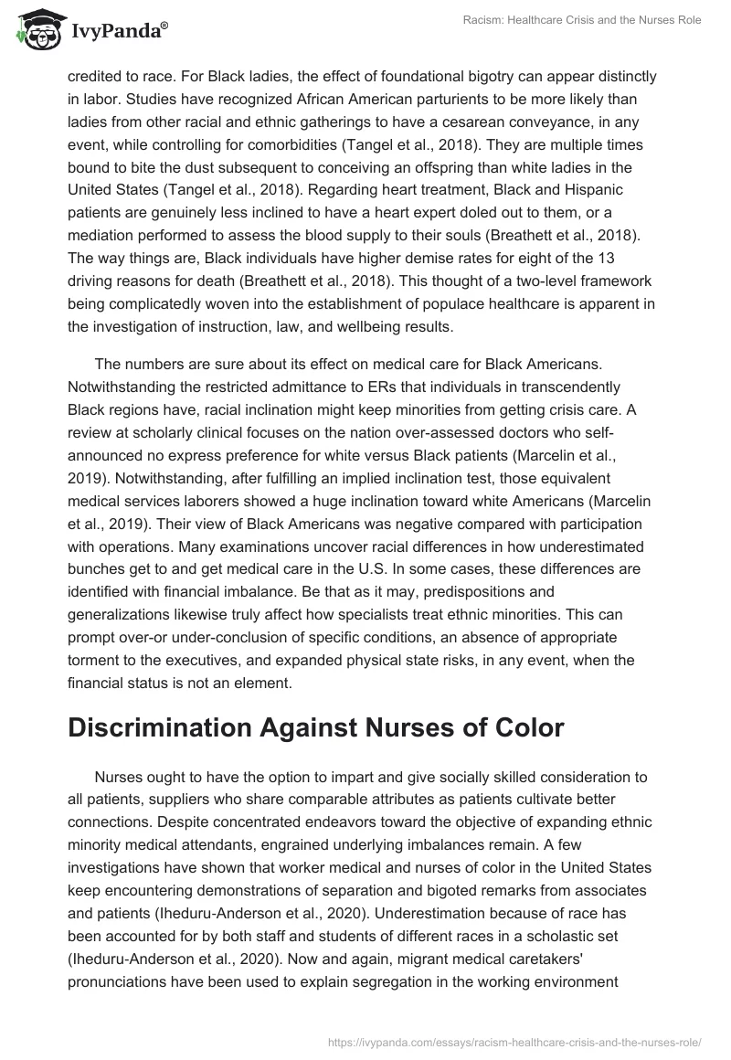 Racism: Healthcare Crisis and the Nurses Role. Page 3