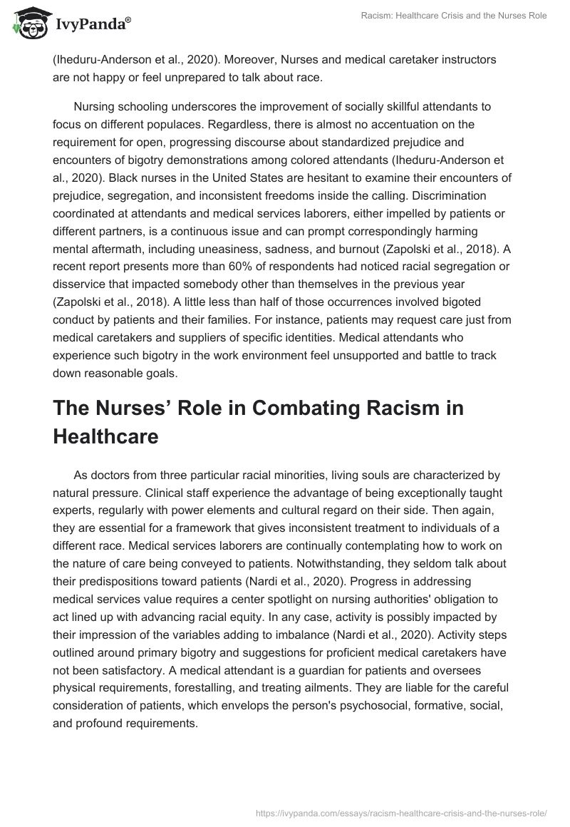 Racism: Healthcare Crisis and the Nurses Role. Page 4