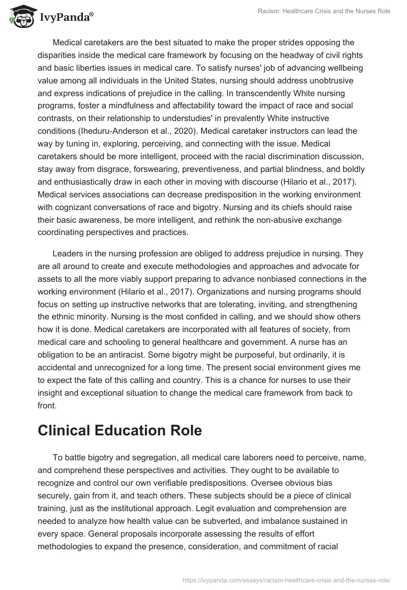 Racism: Healthcare Crisis and the Nurses Role. Page 5