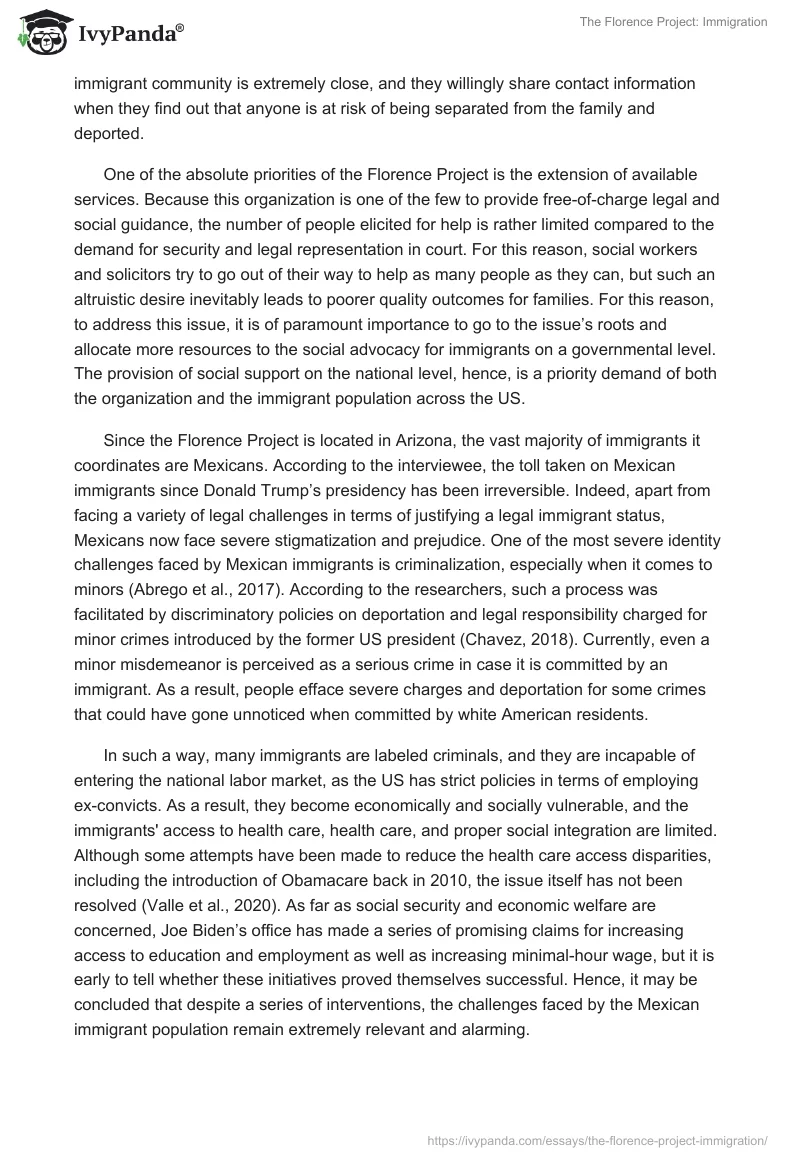 The Florence Project: Immigration. Page 2