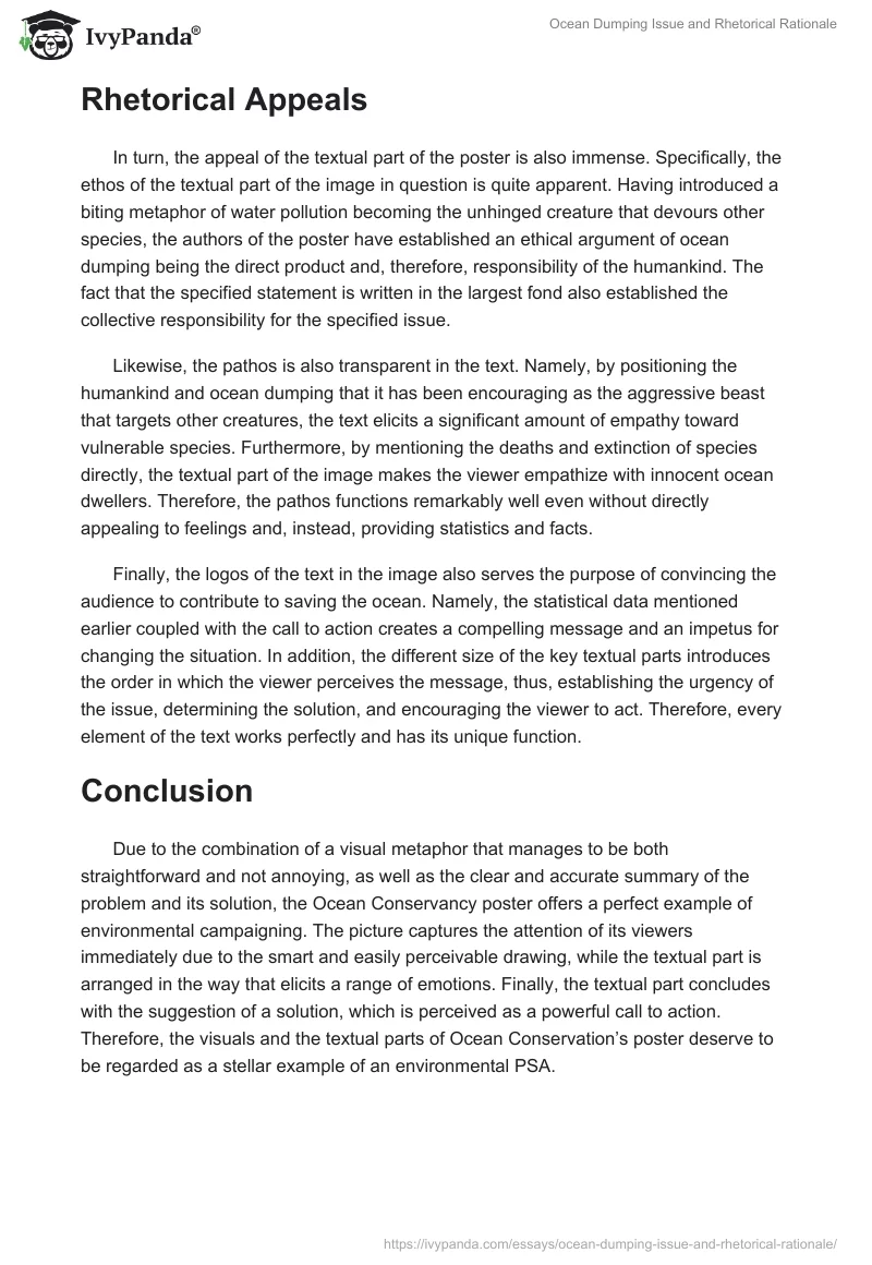 Ocean Dumping Issue and Rhetorical Rationale. Page 3