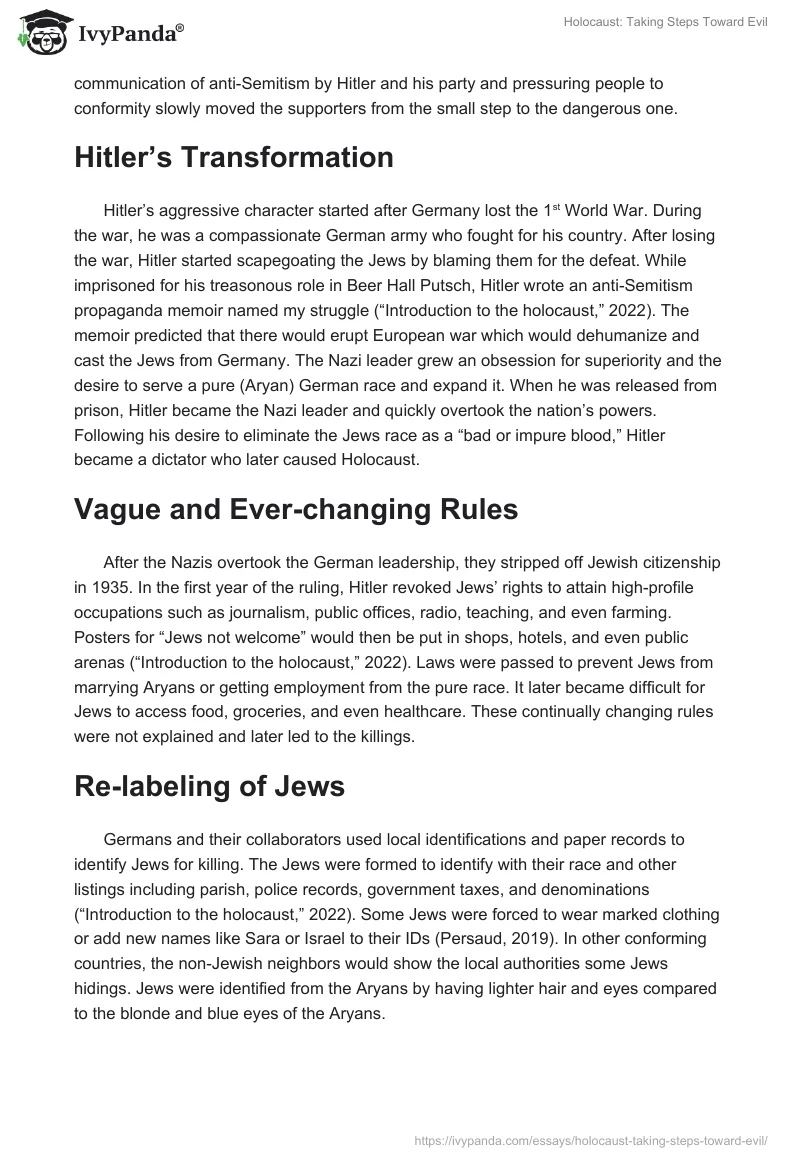 Holocaust: Taking Steps Toward Evil. Page 3